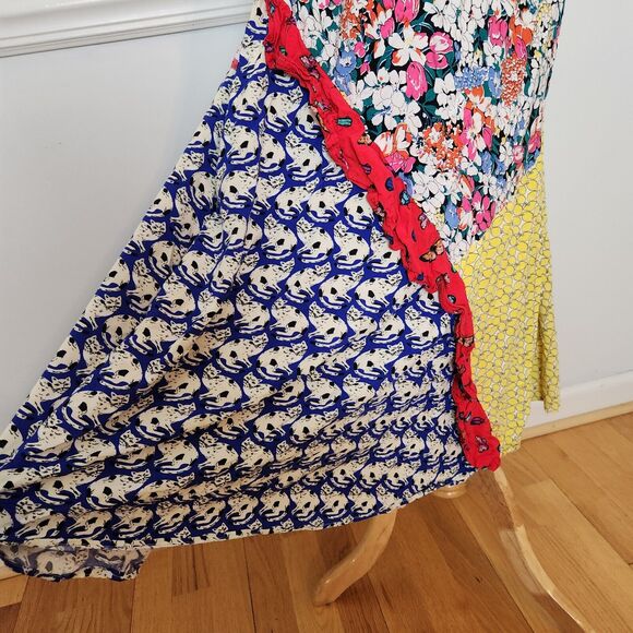 52 of 52 Conversations Anthropologie Dress Sz Large Colloquial Bias Patchwork - Picture 5 of 12